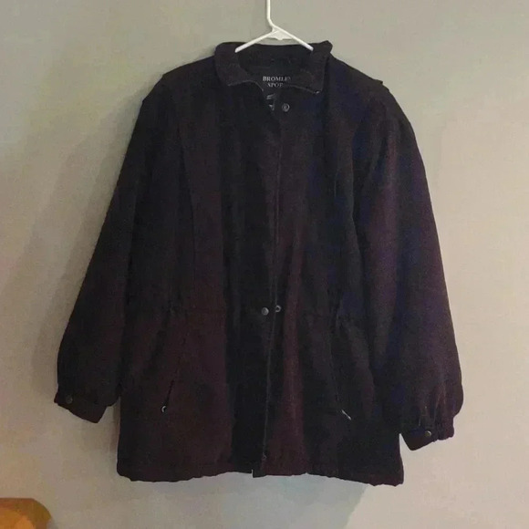 Bromley Sport Thermolite brown detachable fox‎ fur lined hood coat women's large - Picture 1 of 4